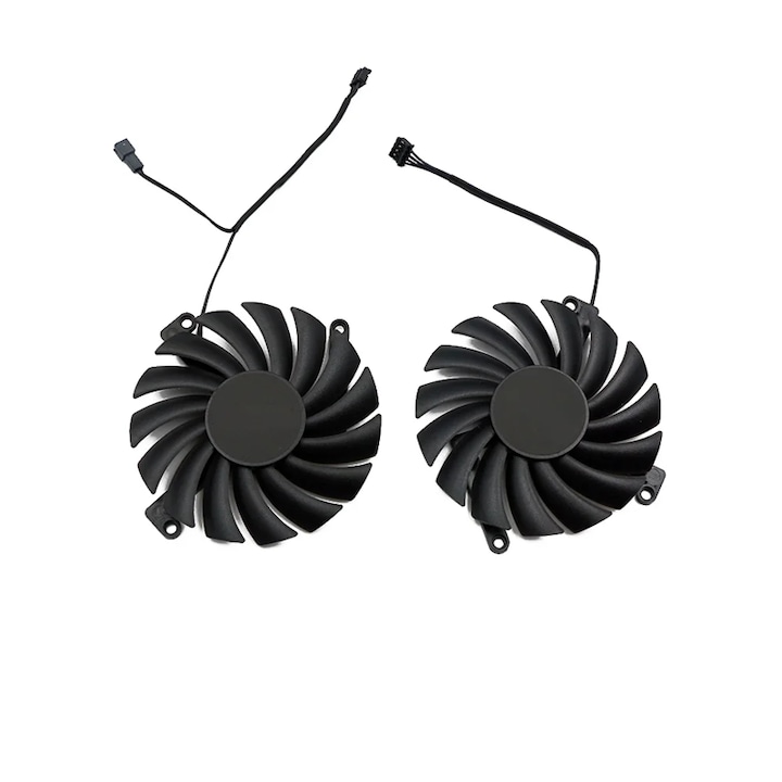 2 db ventilátor szett CF-12910S 85 mm 4-Pin pentru INNO3D GeForce RTX 3050 / 3060 Ti / 3070 TWIN X2 OC, 12 V, 0.35 A, hatékony GPU hűtés, alacsony zajszint
