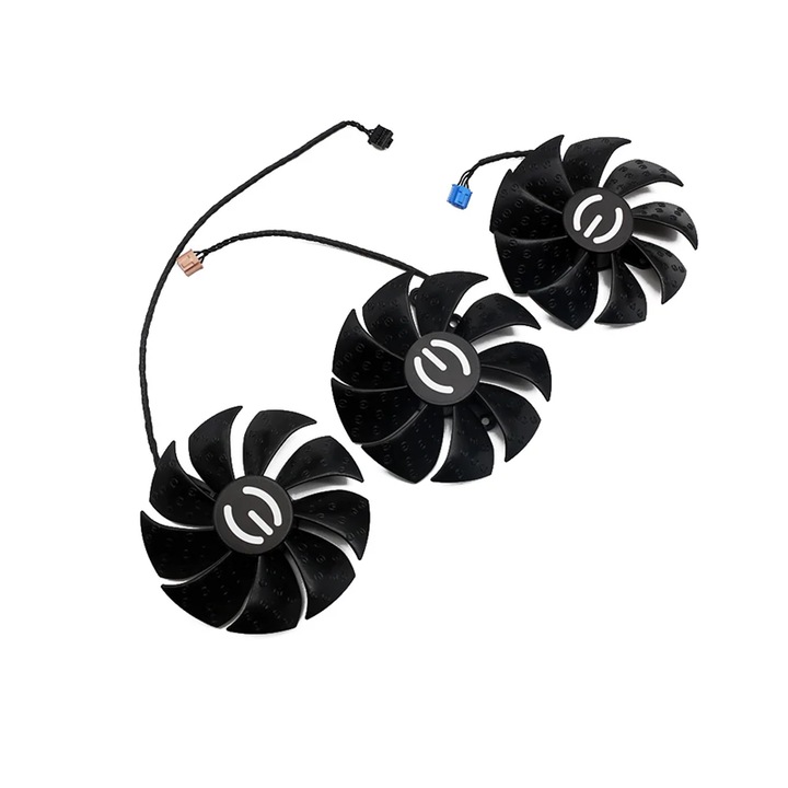 Set 3 ventilatoare PLD09220S12H, 87mm, 4Pin, racire eficienta, pentru placi video EVGA FTW3