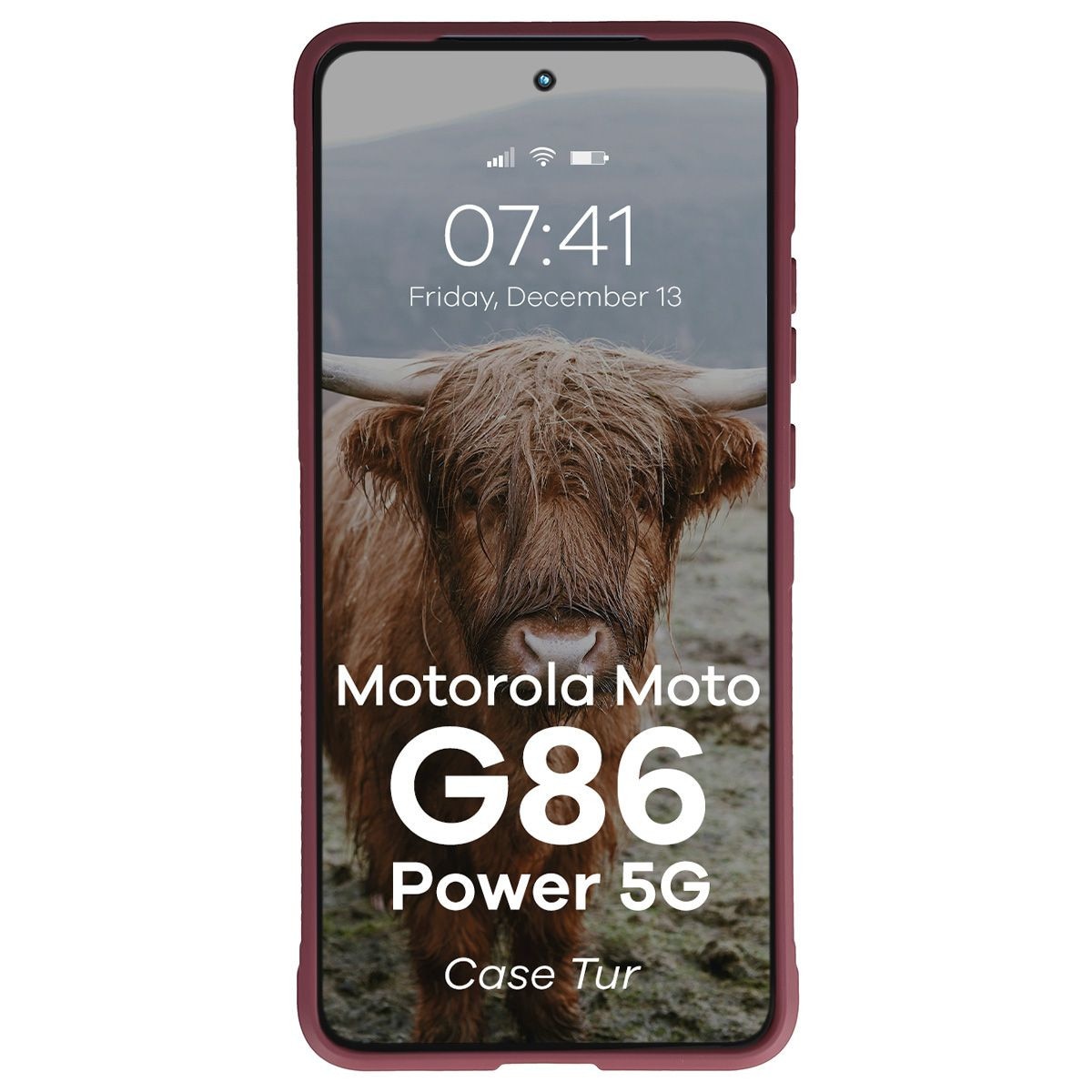 Husa Bizon Case Tur pentru Motorola Moto G86 Power 5G, Rosu inchis