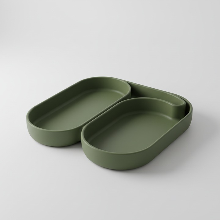 Irodai rendszerező / Hol, Modern Design, Olivazöld, 3D Nyomtatott, 24 cm
