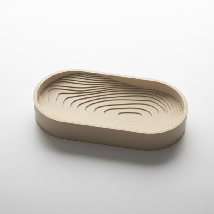 Kulcs- és Kiegészítő Rendszerező, Bézs, 3D Nyomtatott, 23 cm