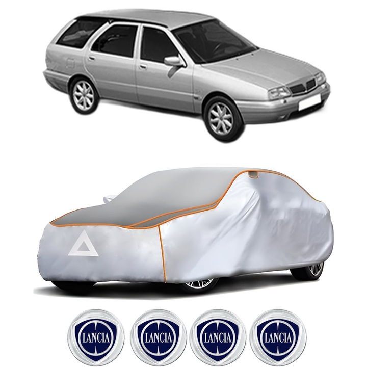 Husa Prelata Antigrindina Auto LANCIA KAPPA SW (838_) din 1996-2001, Protectie auto contra intemperiilor la grindina, Waterproof, 4x Stickere auto LANCIA