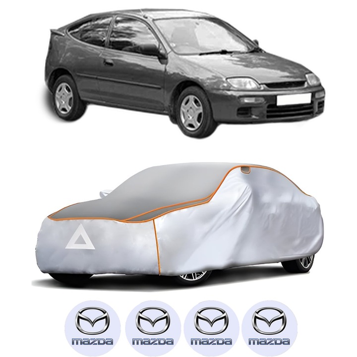 Husa Prelata Antigrindina Auto MAZDA 323 C V (BA) din 1994-1998, Protectie auto contra intemperiilor la grindina, Waterproof, 4x Stickere auto MAZDA