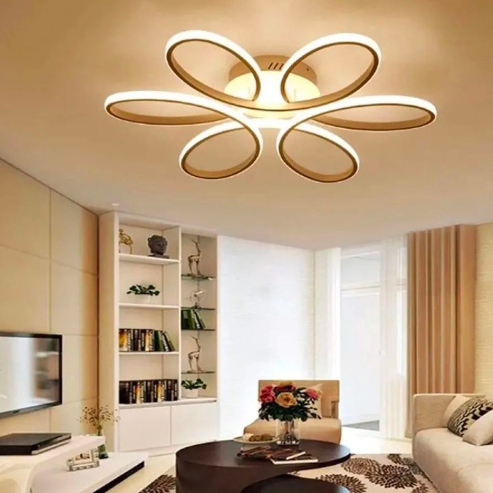 Плетен LED полилей с дистанционно управление, 75W, бяла, студена/топла/неутрална светлина, регулируем интензитет