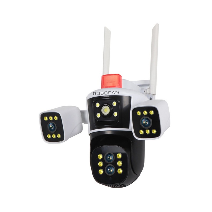 Camera de Supraveghere WIFI 8K, 16MP, Zoom 10X, 4 lentile, 3 ecrane