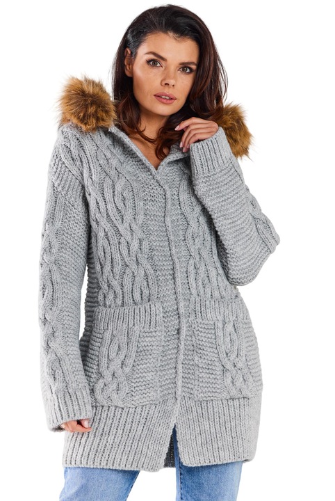 Pulover dama A478, Gri, Marime unica