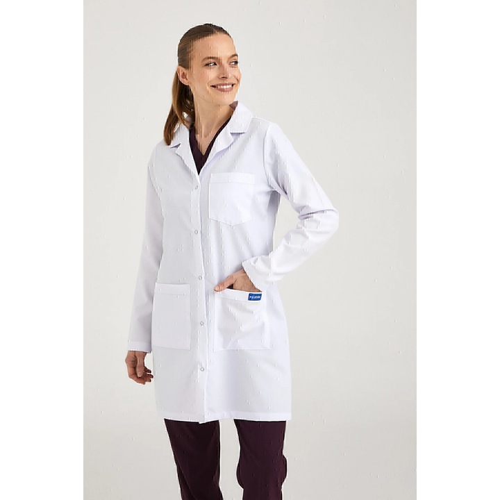 Halat de Femei, Pozitif Üniforma, lycra, 2 piese, Alb, L, confort maxim, elastic