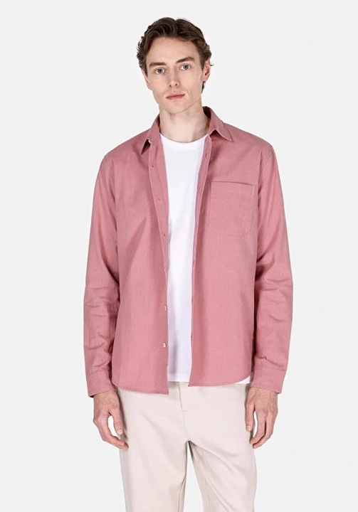 Camasa Cu Maneca Lunga De Barbati Roz Regular Fit Cl1073762 8684112597492