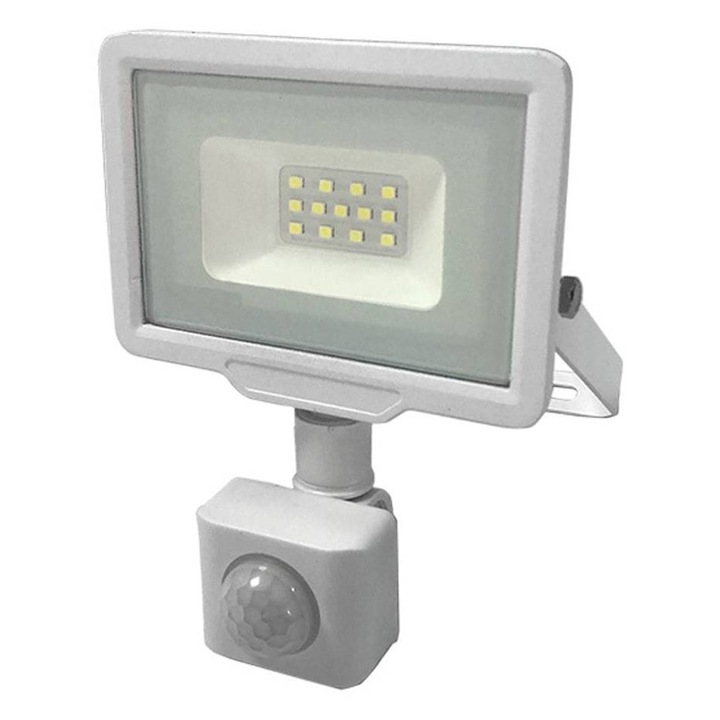 Proiector FL10-B2, Senzor de mișcare, PIR, LED SMD, Clasa F, Alb, 220VAC, 10W, 6000K, IP65