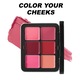 HANDAIYAN Paleta crema pentru contur si blush cu 12 nuante, paleta de machiaj 2 in 1 pentru blush si contur cu efect corector, aplicare lunga, usor de estompat, pentru sculptarea fetei si culoarea obrajilor