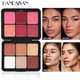 HANDAIYAN Paleta crema pentru contur si blush cu 12 nuante, paleta de machiaj 2 in 1 pentru blush si contur cu efect corector, aplicare lunga, usor de estompat, pentru sculptarea fetei si culoarea obrajilor