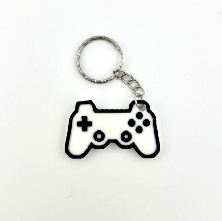 Breloc controller gaming - Accesoriu ideal pentru chei si rucsac, Alb/Negru