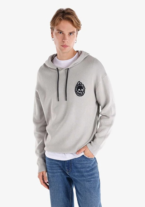 COLIN'S, Hanorac regular fit cu design grafic, Gri, L