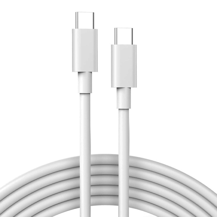 USB-C Type-C töltőkábel Apple iPhone 17 / 17 Air / 17 Pro / 17 Pro Max készülékhez, adatátvitel, 30W Power Delivery, Quick Charge 3.0, gyors adat szinkronizálás, 3A, 2m, fehér
