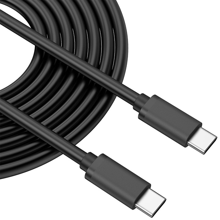 Кабел за зареждане USB-C към Type-C съвместим с Apple 15 / 15 Plus / 15 Pro / 15 Pro Max, пренос на данни, 40W, бързо зареждане, бърза синхронизация на данни, черен, 1 м