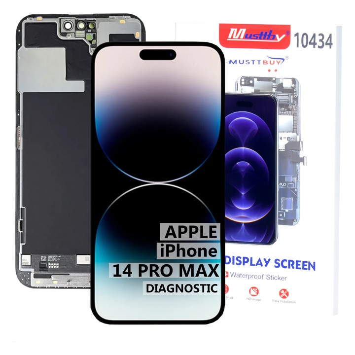 Дисплей Soft OLED за iPhone 14 Pro Max, 120Hz, пълен с тъч панел, Диагностика, лесен монтаж