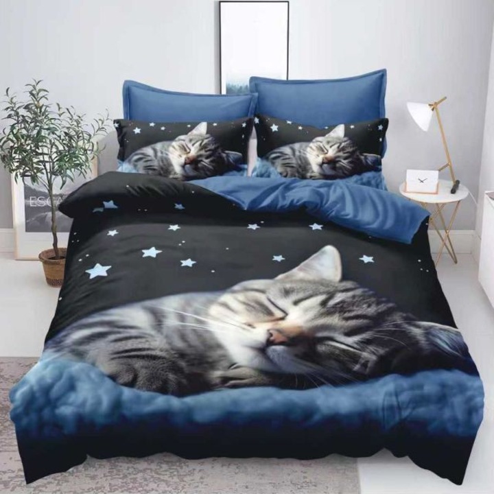 Dupla ágynemű garnitúra, 6 részes, szatén pamut, 220 x 230 cm, Q2A-48, többszínű, Casa de Vis Online