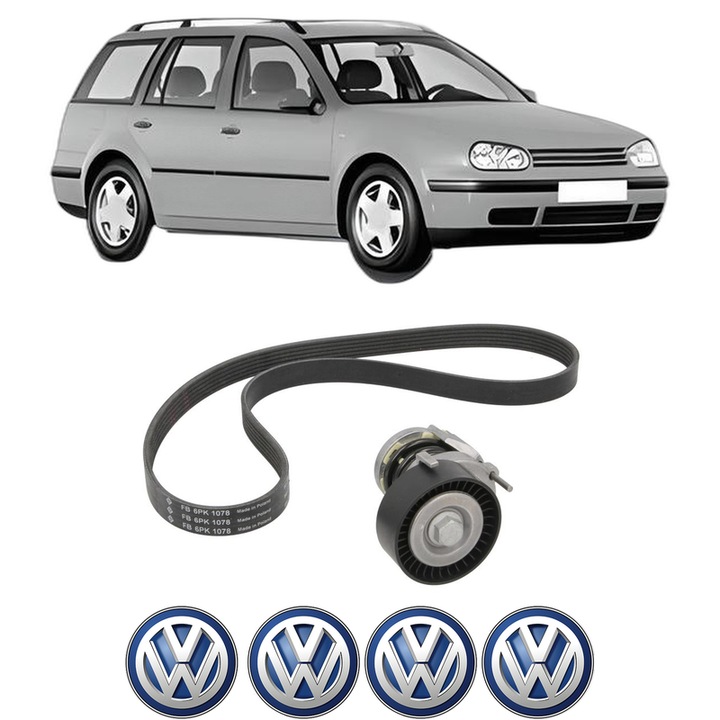 Set curea accesorii pentru transmisie Volkswagen GOLF IV Variant (1J5) 1.6 16V din 2000-2006, Auto, INA, 4x Stickere auto cu Volkswagen