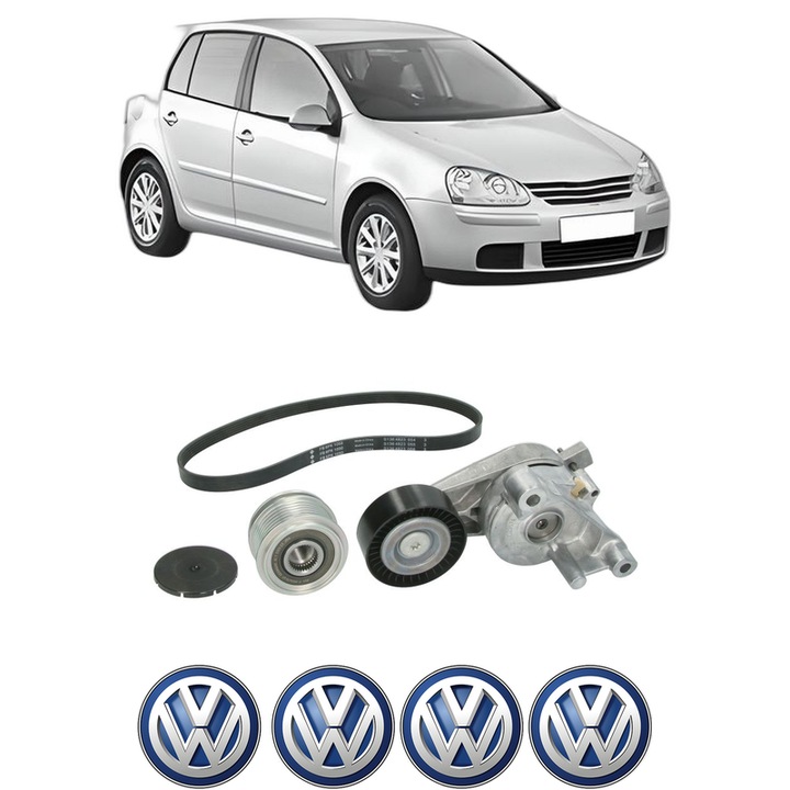Set curea accesorii pentru transmisie Volkswagen GOLF V (1K1) 1.9 TDI din 2003-2008, Auto, INA, 4x Stickere auto cu Volkswagen