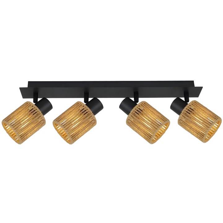 Аплик, Toolight, APP1825-4W, Черно кафяв, Зависи от крушката, E27