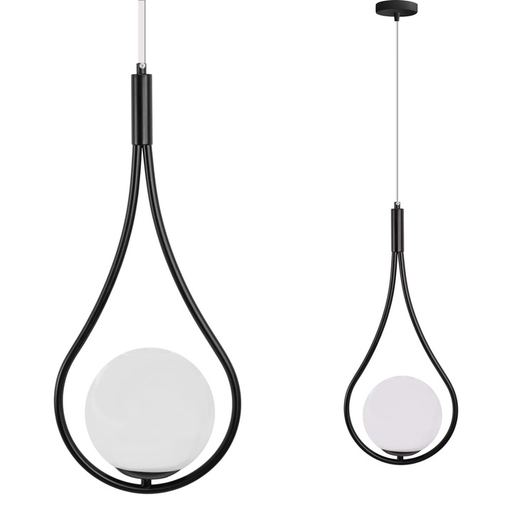 Аплик за стена, Toolight, G111-1W, Черно бял, Зависи от крушката, E27