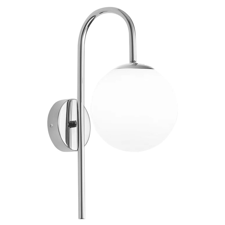 Аплик за стена, Toolight, G092-1W, Бял, Зависи от крушката, E27