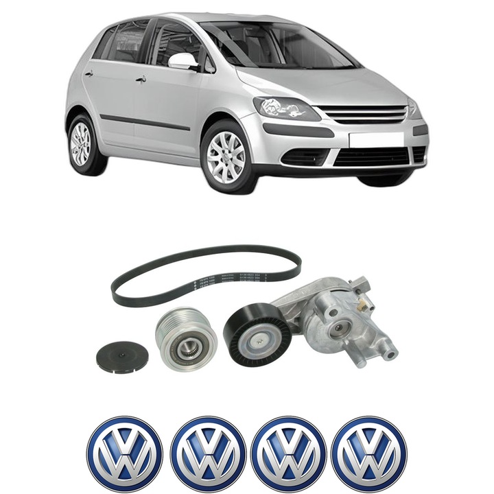Set curea accesorii pentru transmisie Volkswagen GOLF PLUS V (5M1, 521) 1.9 TDI din 2005-2009, Auto, INA, 4x Stickere auto cu Volkswagen