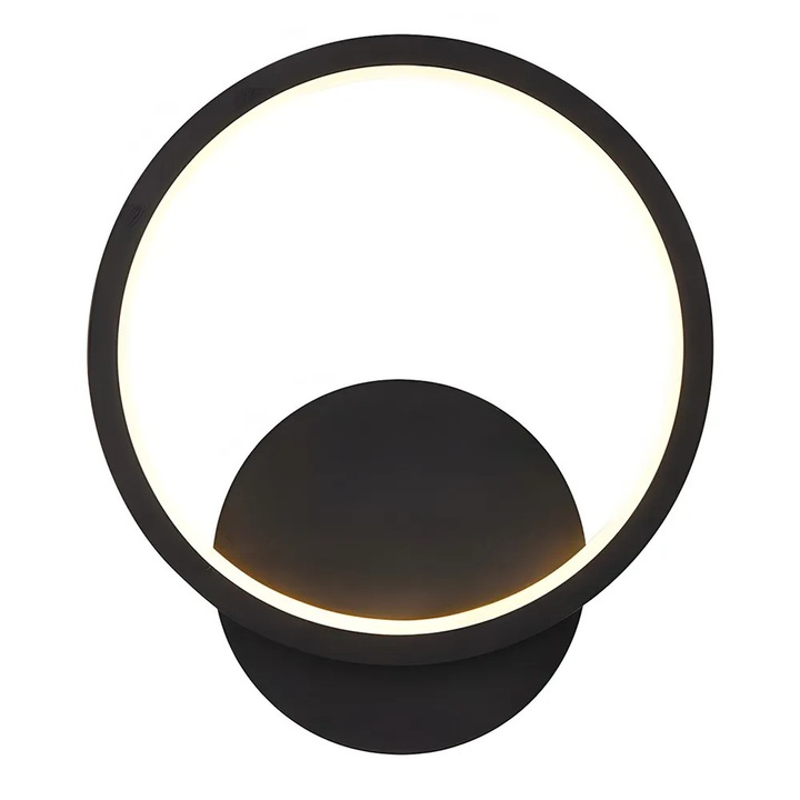 LED fali lámpa, Toolight, LHJ081-W, Fekete, Meleg, 10W, 3000K, Beépített LED fényforrás