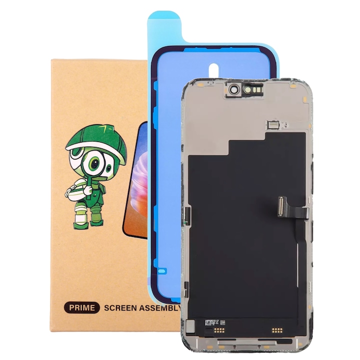 Дисплей за Apple iPhone 15 Pro, TRADEBIT, OLED, 6.10", черен, пълен комплект