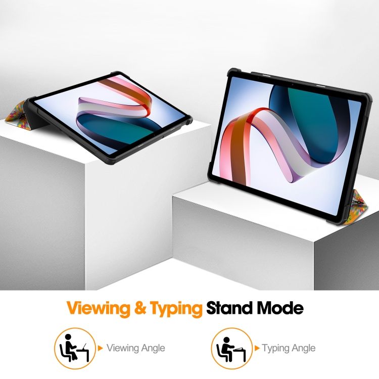 Husa Sigloo tri-fold magnetic pentru tabletă Xiaomi Redmi Pad SE 8.7", piele ecologică, suport reglabil