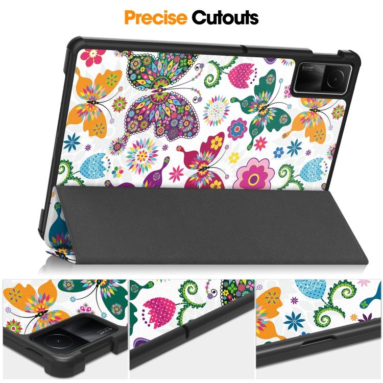 Husa Sigloo Butterfly pentru tableta 11" Piele ecologica, Slim, Antisoc, compatibila cuXiaomi Redmi Pad 2