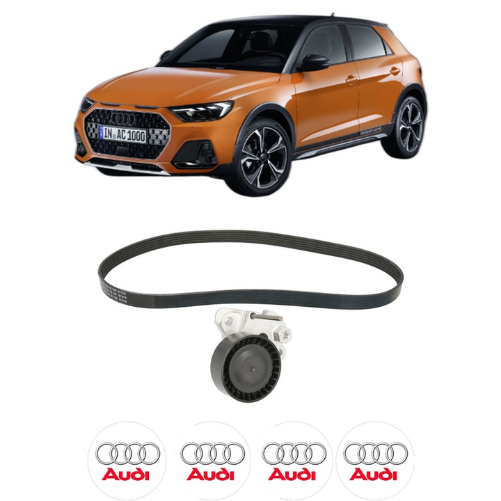 Set curea accesorii pentru transmisie AUDI A1 City Carver (GBH) 25 TFSI din 2019-2022, Auto, INA, 4x Stickere auto cu AUDI