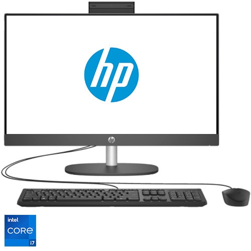 Sistem All-in-One HP ProOne 240 G10 cu procesor Intel® Core™ i7-1355U pana la 5.0GHz, 23.8", Full HD, IPS, 16GB DDR4, 512GB SSD, Intel® UHD Graphics, Free DOS, Black