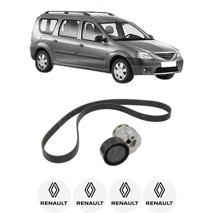 Set curea accesorii pentru transmisie RENAULT LOGAN I Estate (KS_) 1.5 dCi (KS04, KS1L) din 2011-2015, Auto, INA, 4x Stickere auto cu RENAULT