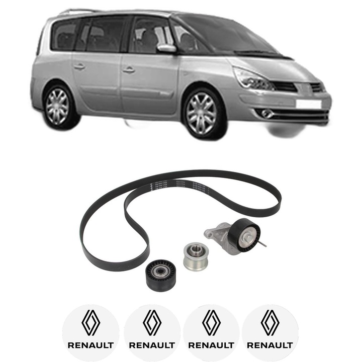 Set curea accesorii pentru transmisie RENAULT ESPACE IV (JK0/1_) 2.0 dCi (JK01, JK02, JK1J, JK1K, JK1H) din 2006, Auto, INA, 4x Stickere auto cu RENAULT
