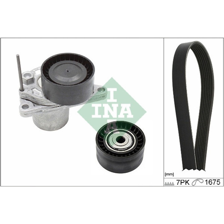 Set curea accesorii pentru transmisie RENAULT SCENIC IV (J9_) 1.6 dCi 130 din 2016-2022, Auto, INA, 4x Stickere auto cu RENAULT