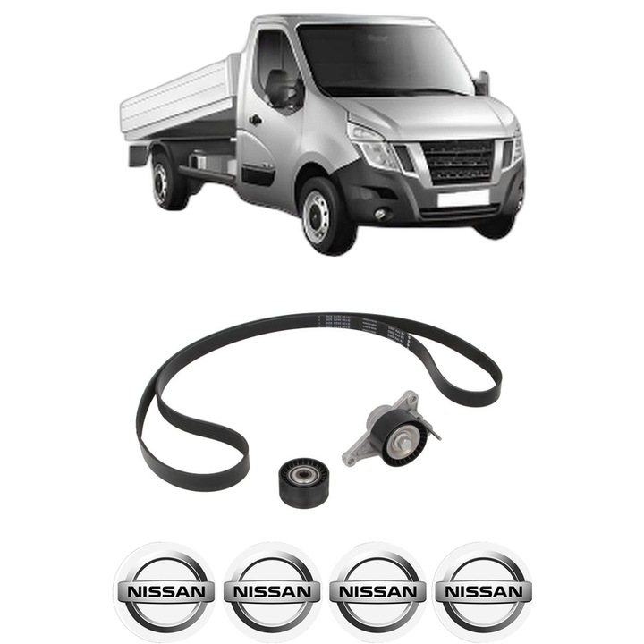 Set curea accesorii pentru transmisie NISSAN NV400 Platform/Chassis (X62, X62B) dCi 170 din 2016, Auto, INA, 4x Stickere auto cu NISSAN