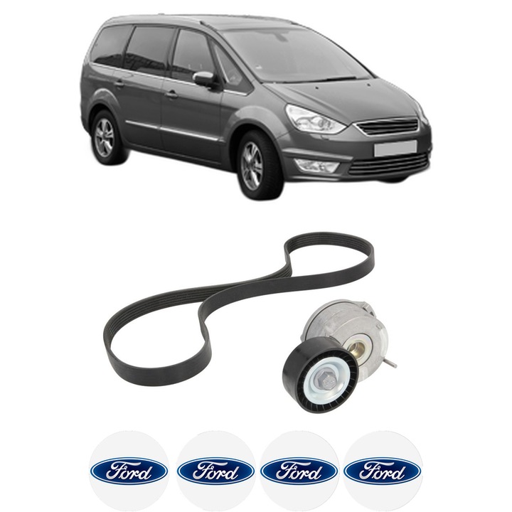 Set curea accesorii pentru transmisie FORD GALAXY II (WA6) 2.0 TDCi din 2007-2015, Auto, INA, 4x Stickere auto cu FORD