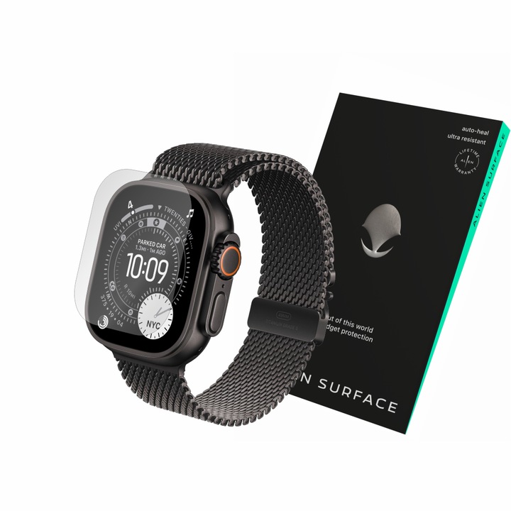 Védőfólia, kompatibilis az Apple Watch Ultra 3 órával, 49 mm, képernyővédő 1+2 tartalék, Alien Surface