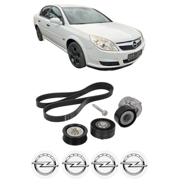 Set curea accesorii pentru transmisie OPEL VECTRA C (Z02) 1.9 CDTI (F69) din 2004-2009, Auto, INA, 4x Stickere auto cu OPEL