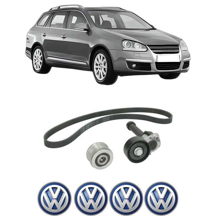 Set curea accesorii pentru transmisie Volkswagen GOLF V Variant (1K5) 2.0 TFSI din 2007-2009, Auto, INA, 4x Stickere auto cu Volkswagen