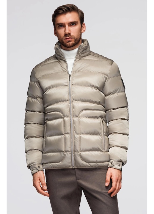 Jacheta matlasata lucioasă cu guler înalt OMBRE OM-JALP-0218, Gri