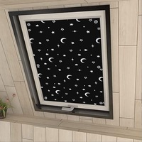 Jaluzea 100% opac, fara gaurire, protectie solara, cu ventuze pentru ferestre Velux, tip stele lunare, 57x100 cm, pentru Y45/045