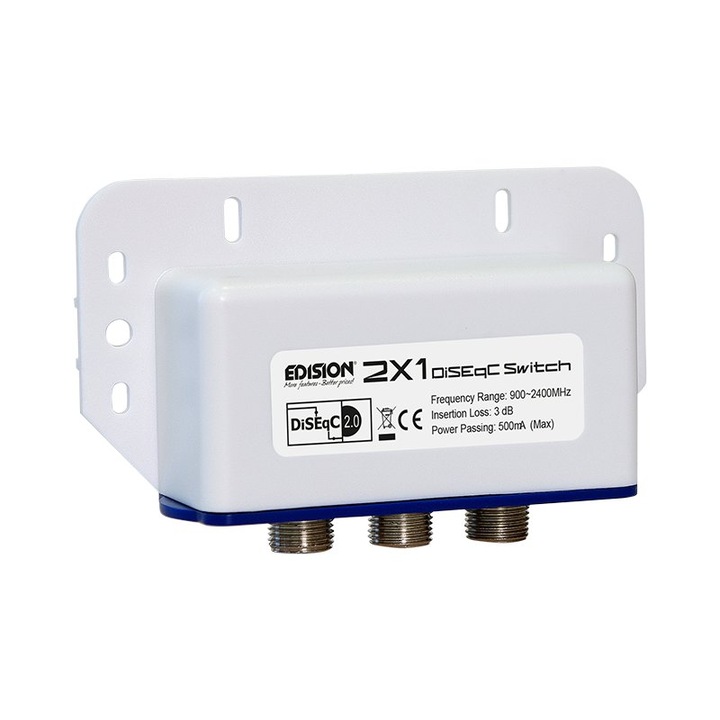 Switch fara management Edision 2x1, 2 intrari, 1 iesire, 950~2400 MHz, 75 Ohm