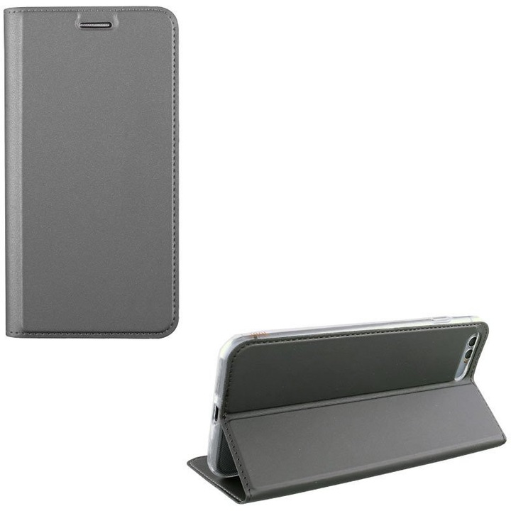 Husa telefon, Idol 1991, suport magnetic, gri, pentru Huawei P10