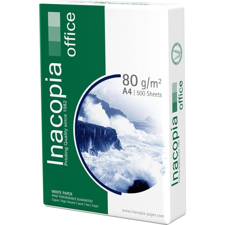 Hartie copiator INACOPIA A4, 80g, 500 coli, alb, 210x297mm