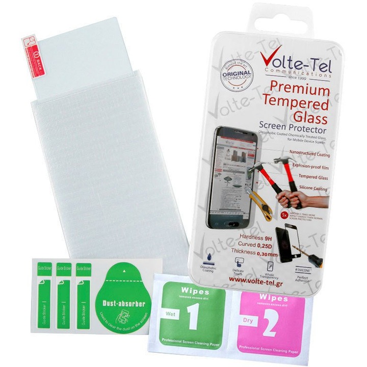 Folie protectie telefon Volte-Tel, TEMPERED GLASS, 0.30mm, 9H, pentru smartphone-uri