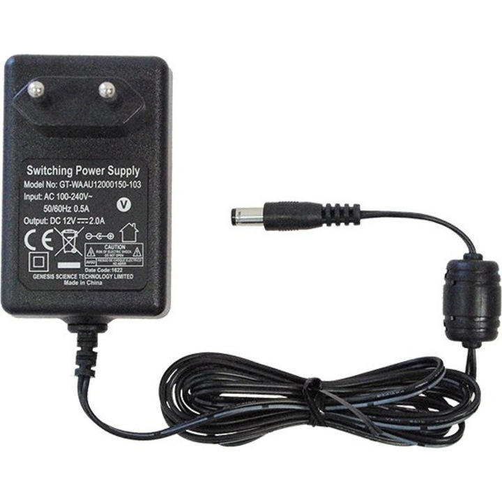 Alimentator universal Edision 12V, 2.0A, 2 pini, 100-240Vac, 75x49x32mm