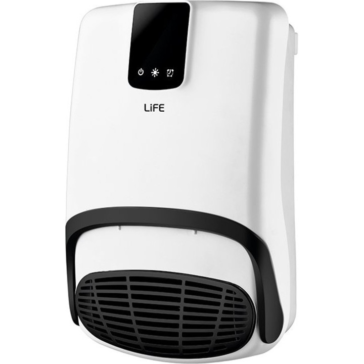 Aeroterma Life, 1000W/2000W, IP23, alb cu negru, 26x13x41cm