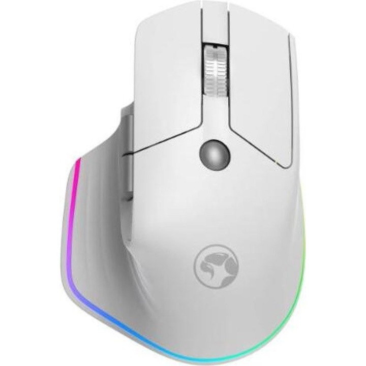 Mouse gaming Marvo G803 WH, dual mod, RGB, 4000 DPI, wireless, reincarcabil